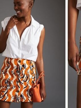 Anthropologie Tiger Mini Skirt